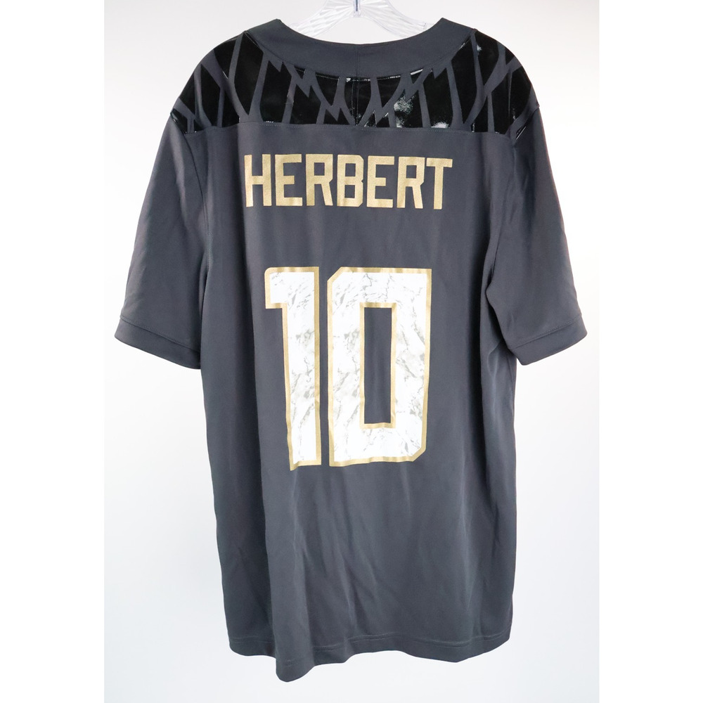 Nike Oregon Ducks Herbert #10 Anthracite Shoe Duck Football Jersey Size L Read - Picture 2 of 9